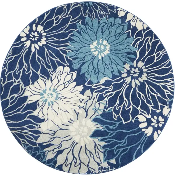 Passion PSN17 Navy/Ivory 8' x Round Rug