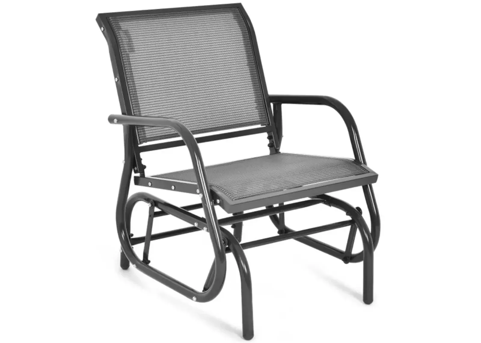 Hivvago Outdoor Single Swing Glider Rocking Chair with Armrest