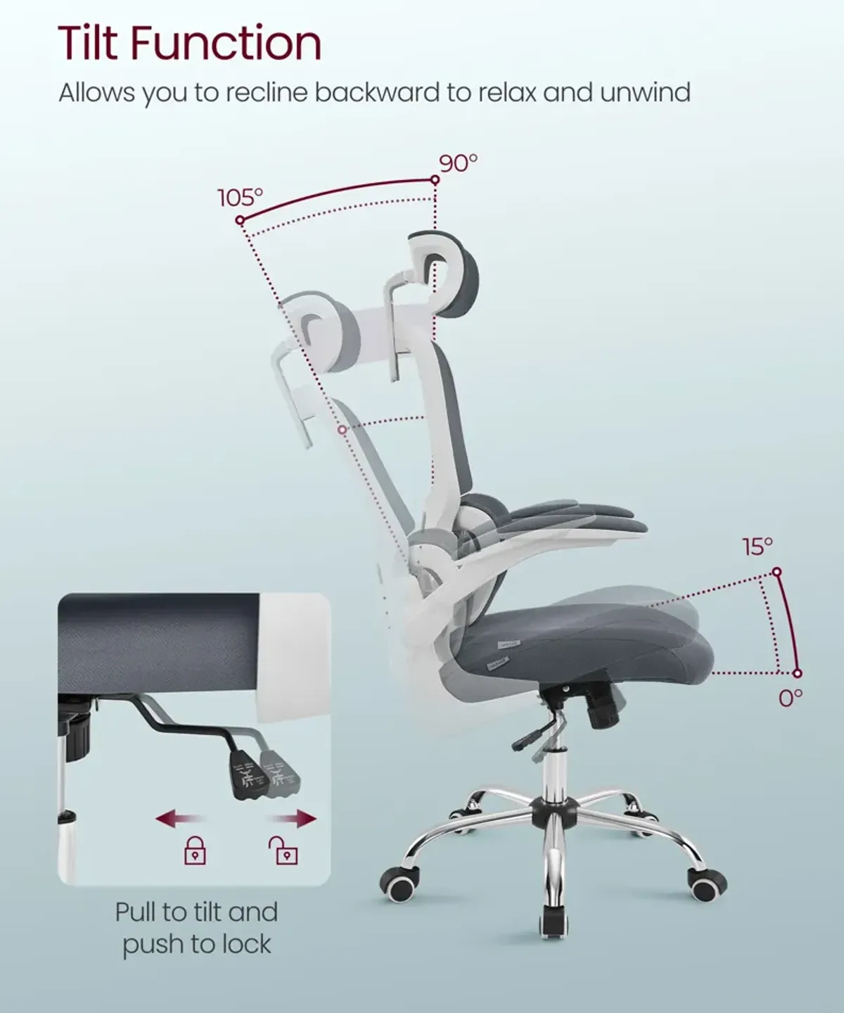 Adjustable Headrest Mesh Computer Chair for Ergonomic Comfort and Support