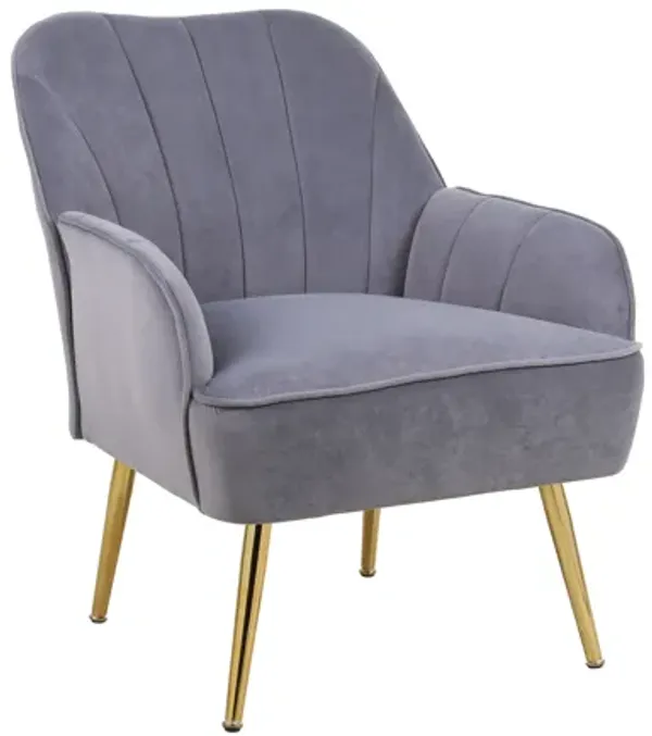 Streamdale Mid-Century Velvet Armchair, Easy Assembly