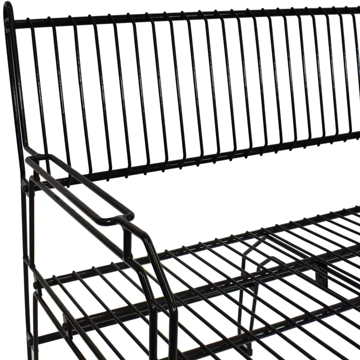 Sunnydaze 2-Person Steel Wire Indoor and Outdoor Patio Bench - Black