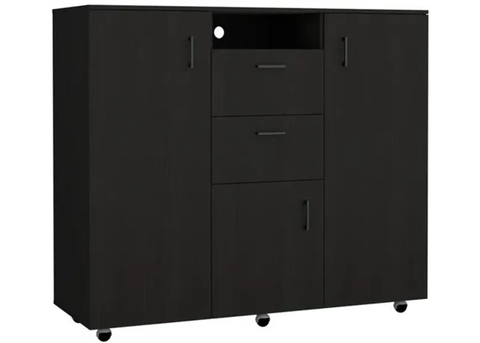 Milano Two-Door Cabinet Dresser-Black