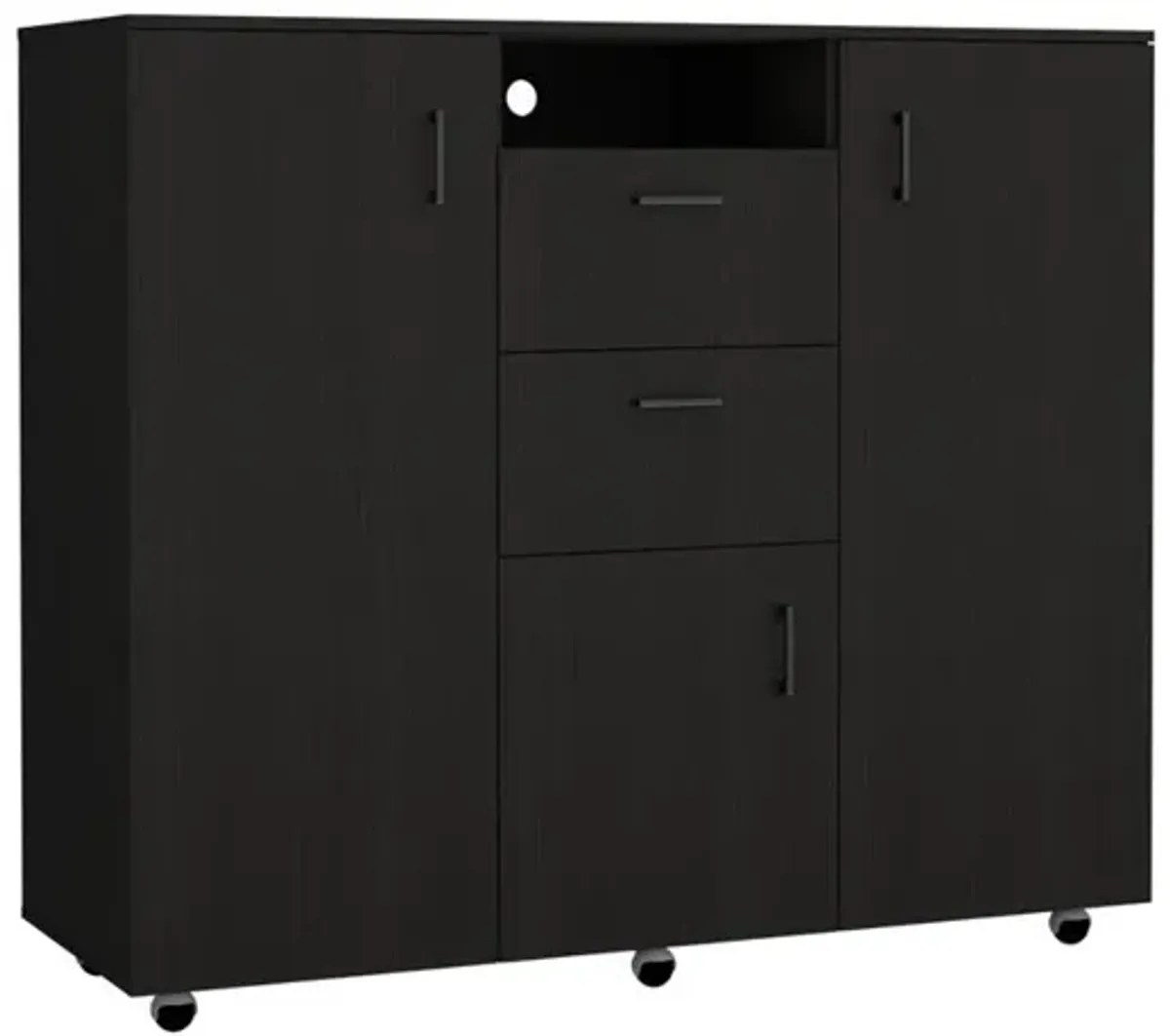 Milano Two-Door Cabinet Dresser-Black