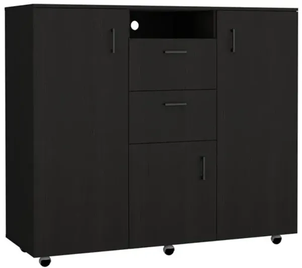 Milano Two-Door Cabinet Dresser-Black