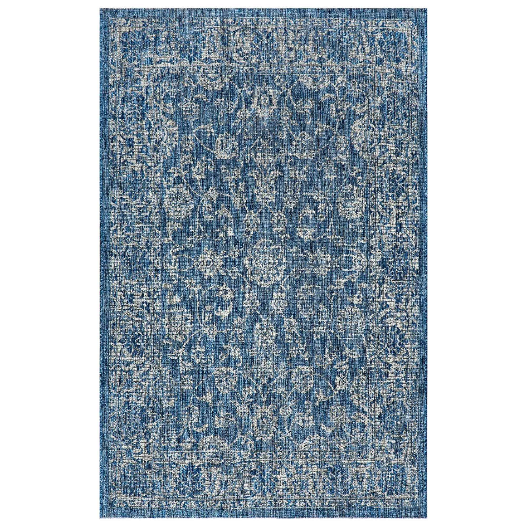 Tela Bohemian Textured Weave Floral Indoor/Outdoor Area Rug