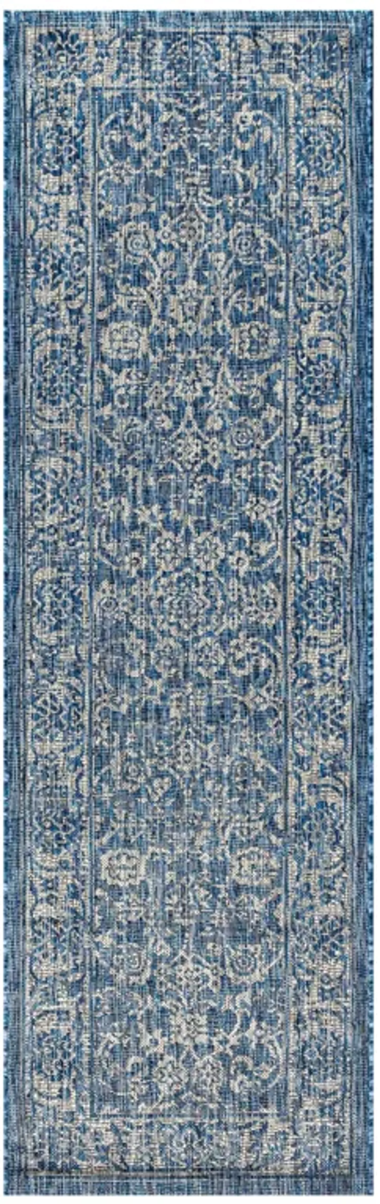 Tela Bohemian Textured Weave Floral Indoor/Outdoor Area Rug