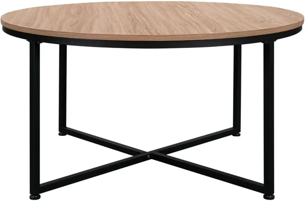 Modern Round Coffee Table Stylish Sleek Wood Design Sturdy Construction Perfect for Small Spaces