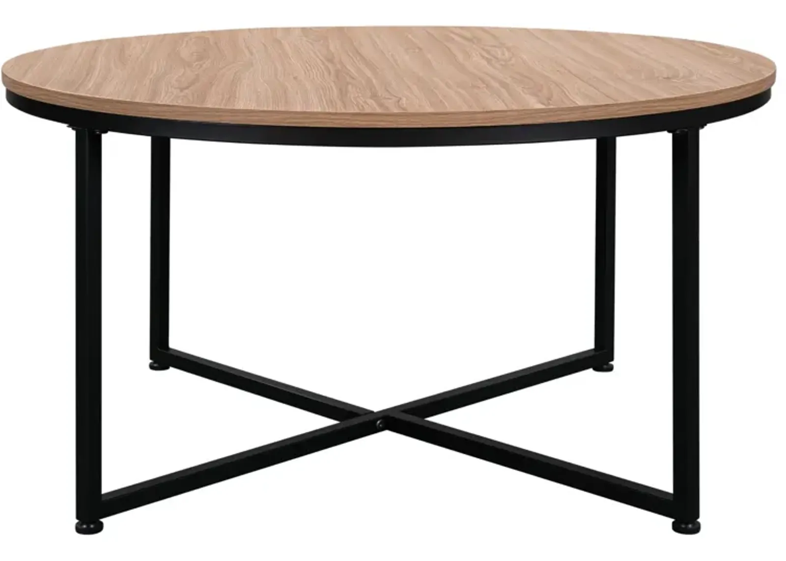 Modern Round Coffee Table Stylish Sleek Wood Design Sturdy Construction Perfect for Small Spaces