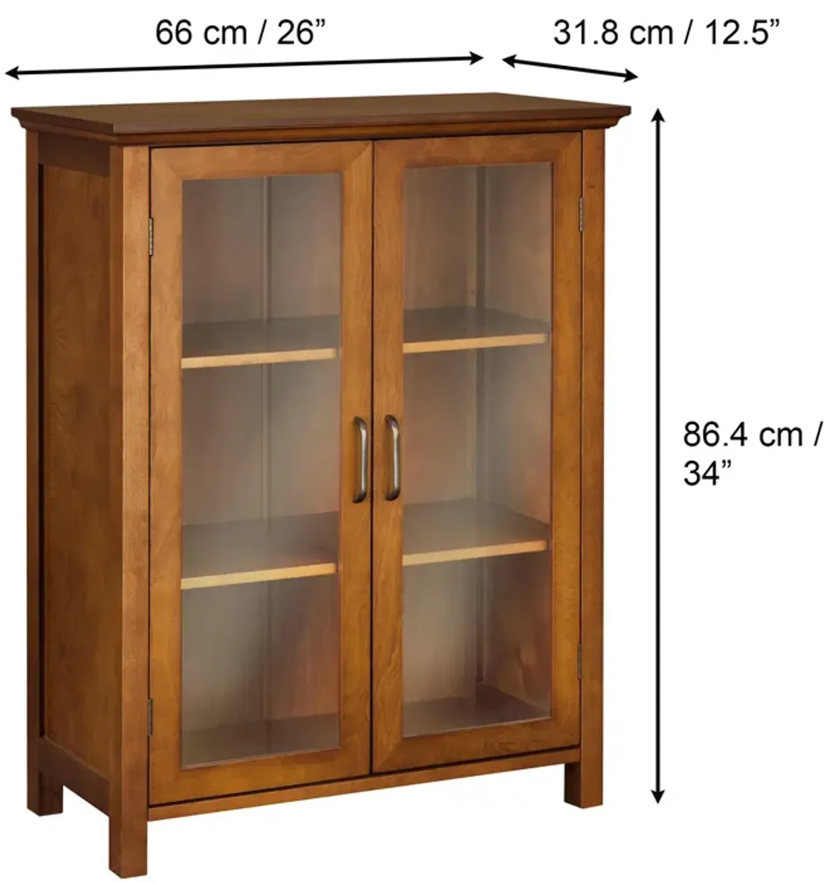 Teamson Home Avery Floor Cabinet with 2 Doors - Wood veneer with Oil Oak finish