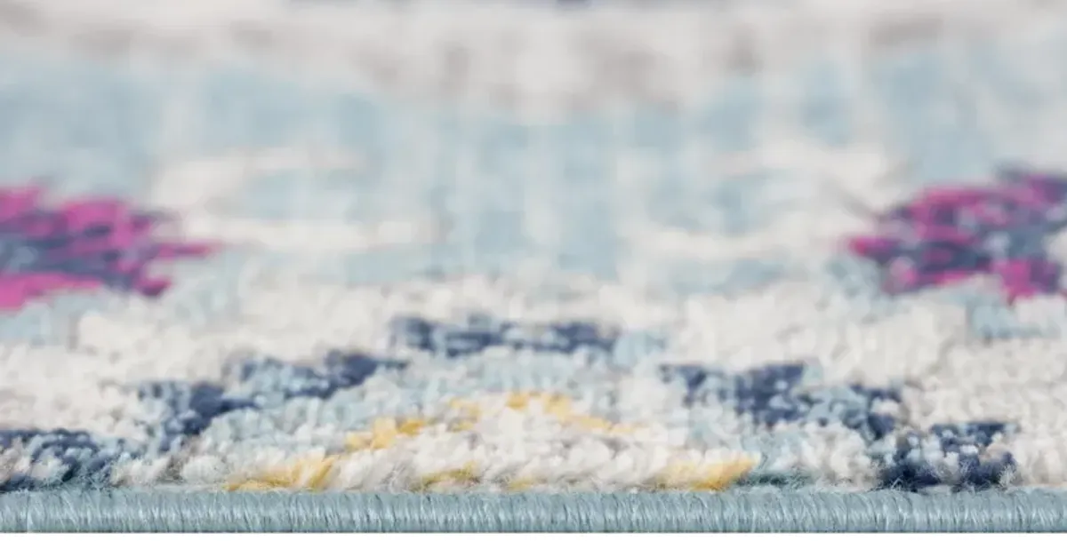 Savannah Transitional Boho Blue Grey Indoor Area Rug