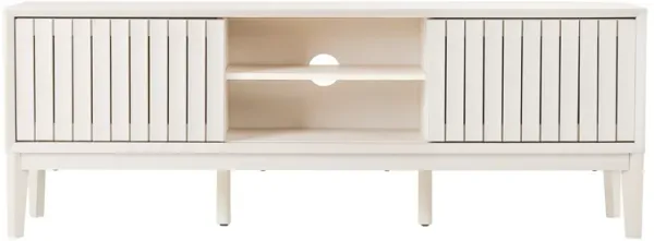Gennaro Farmhouse 3-Storage Sliding Door TV Stand Fits TVs with Cable Management