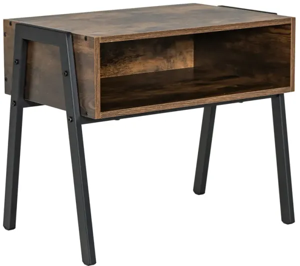 Stackable Nightstand Shelf Accent Table with Metal Frame