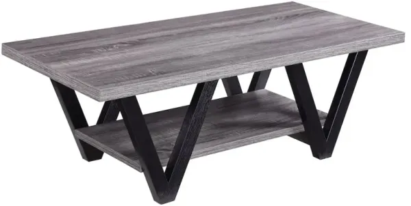 Stevens Engineered Wood Coffee Table Antique Grey and Black