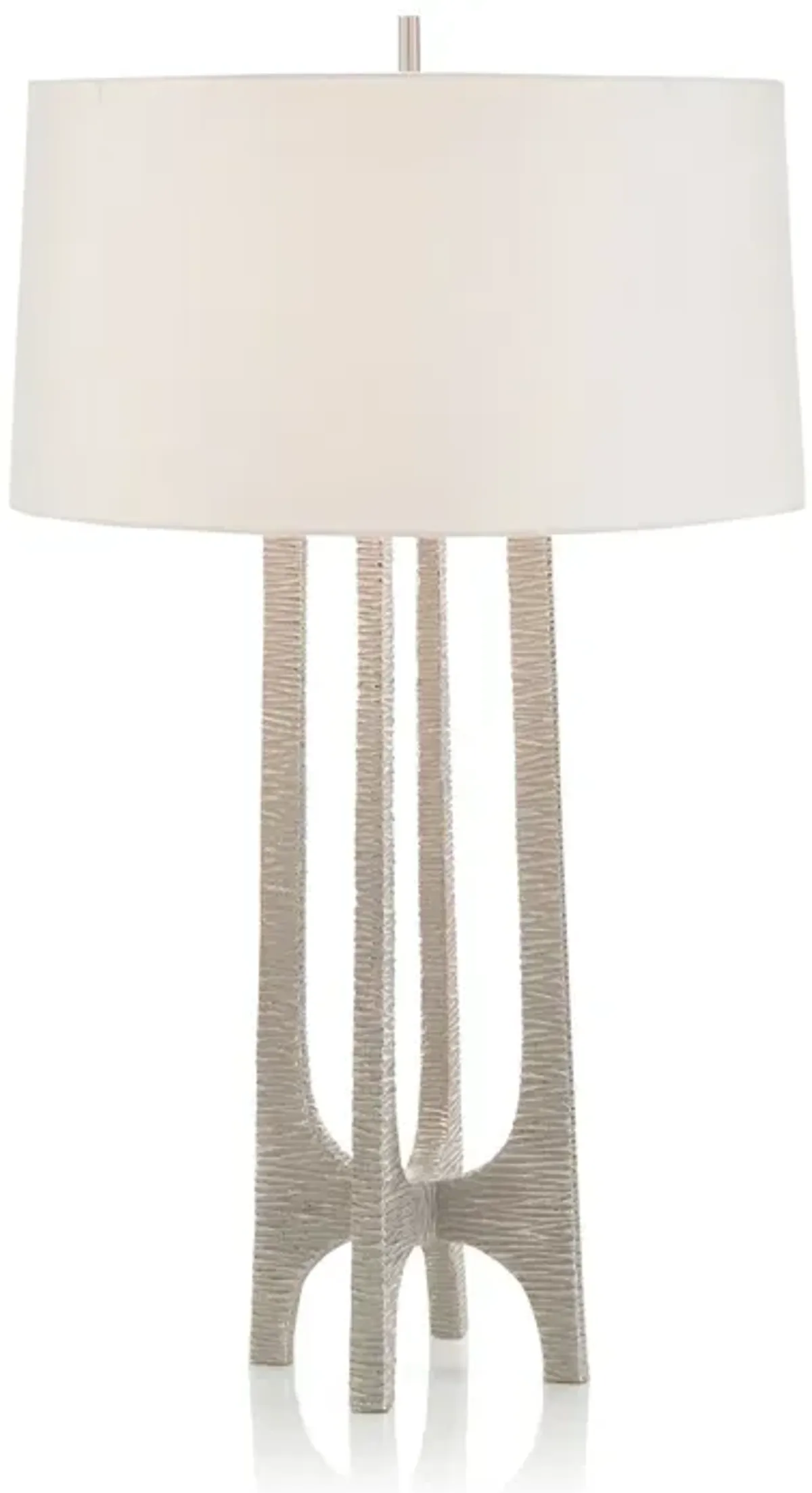 Textured Arc Table Lamp In Nickel