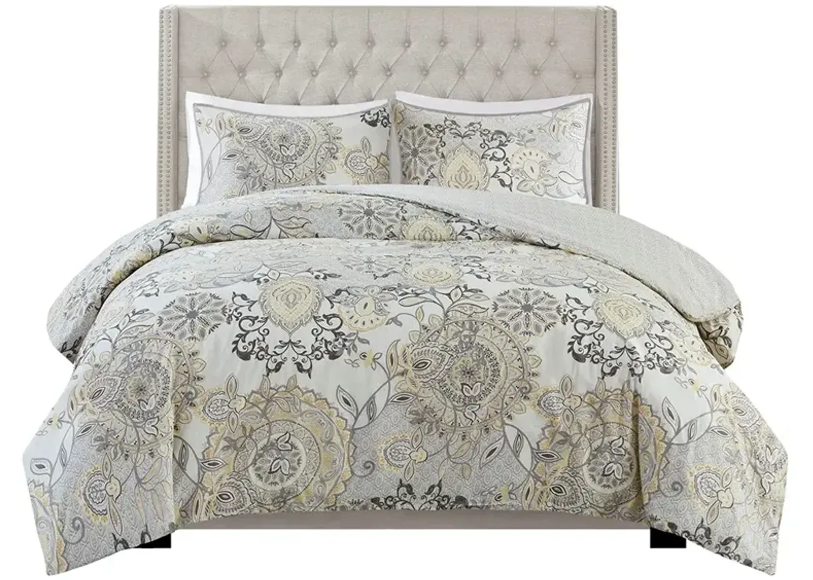 Gracie Mills Leo 8 Piece Reversible Cotton Floral Comforter Set