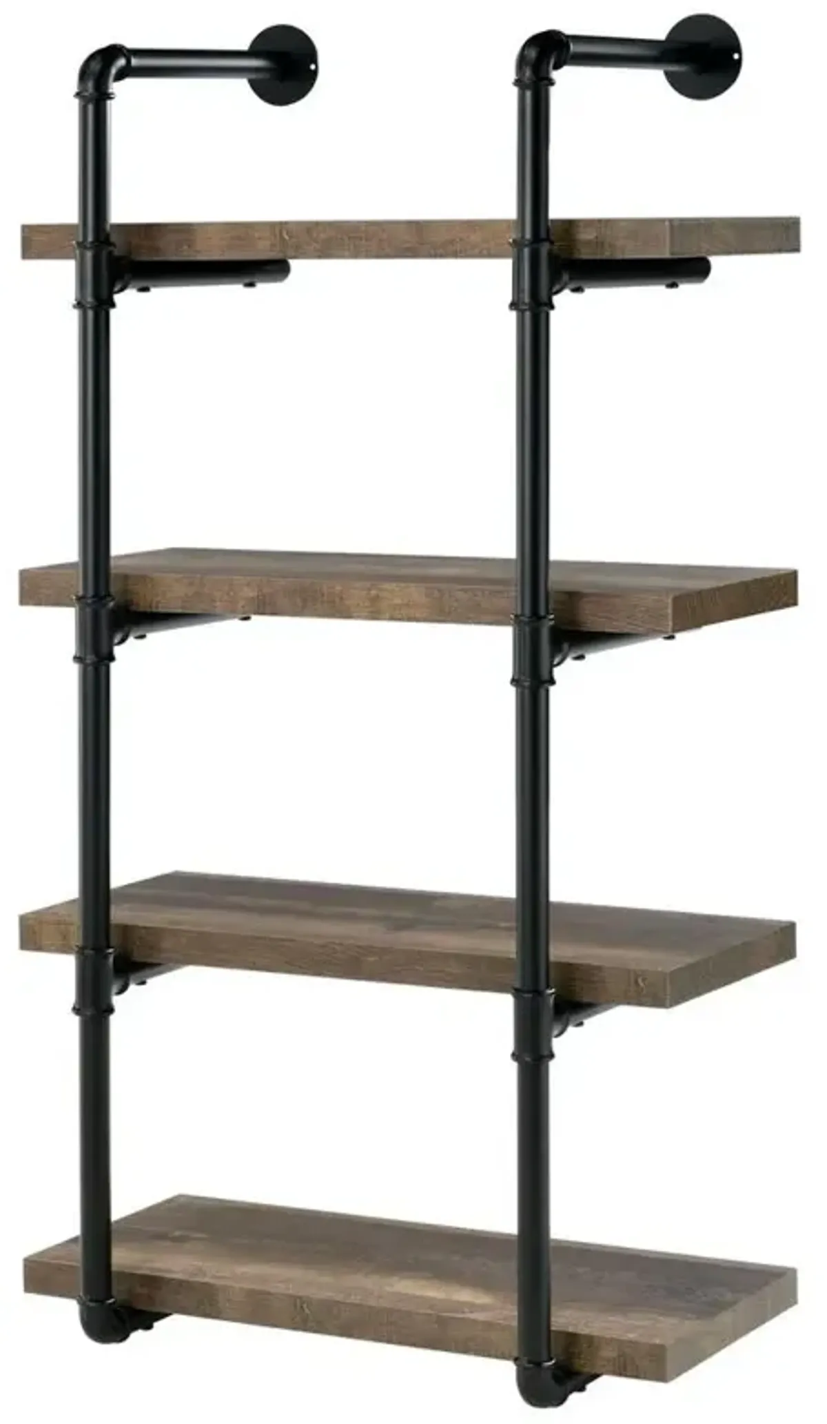 Elmcrest 24-inch Wall Shelf Black and Rustic Oak