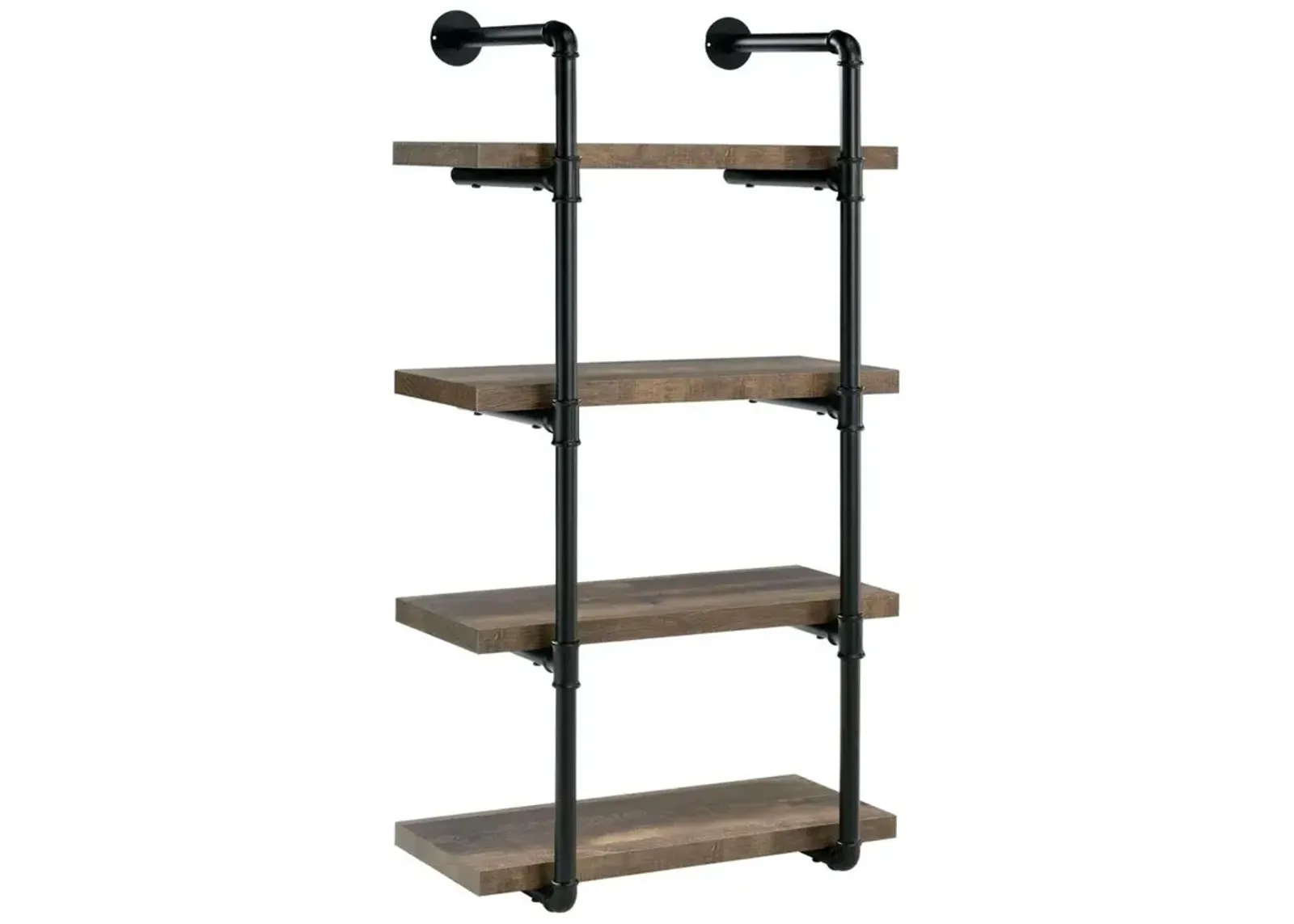 Elmcrest 24-inch Wall Shelf Black and Rustic Oak