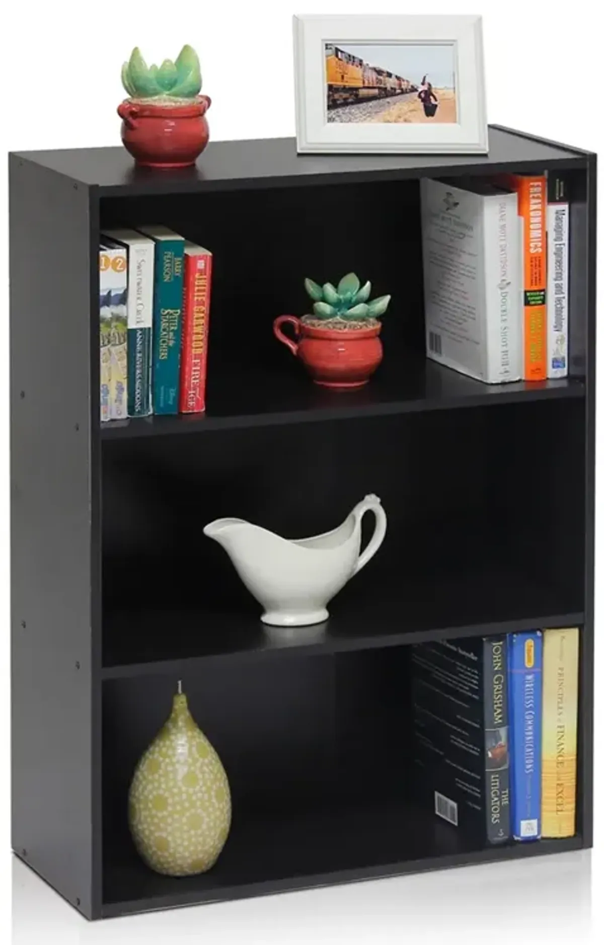 Furinno Pasir 3-Tier Open Shelf Bookcase, Espresso