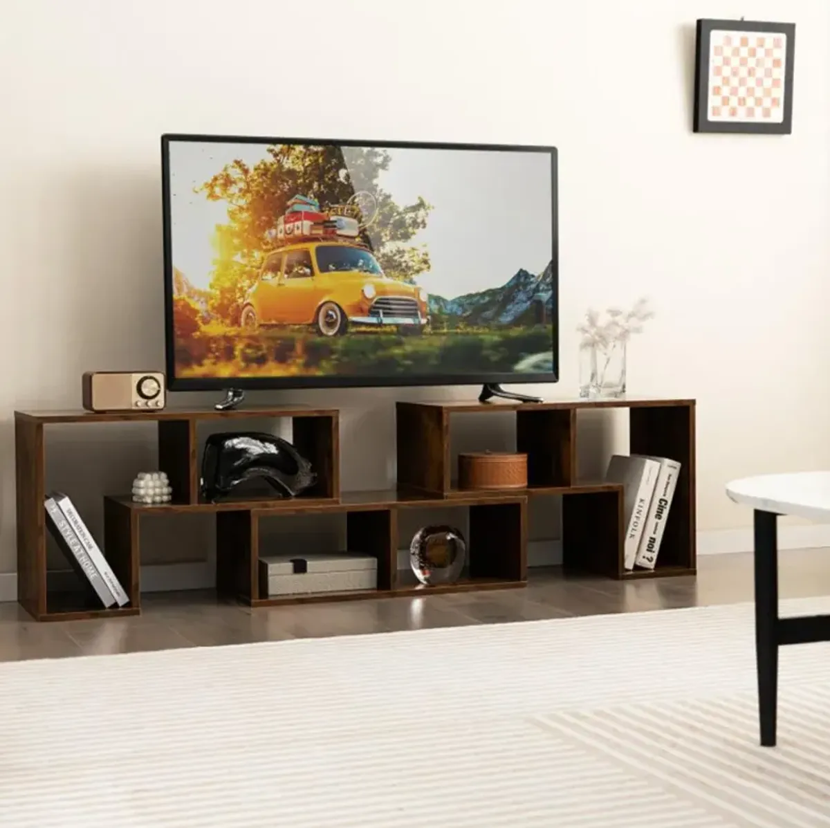 Hivvago 3 Pieces Console TV Stand for TVs up to 65 Inch with Shelves