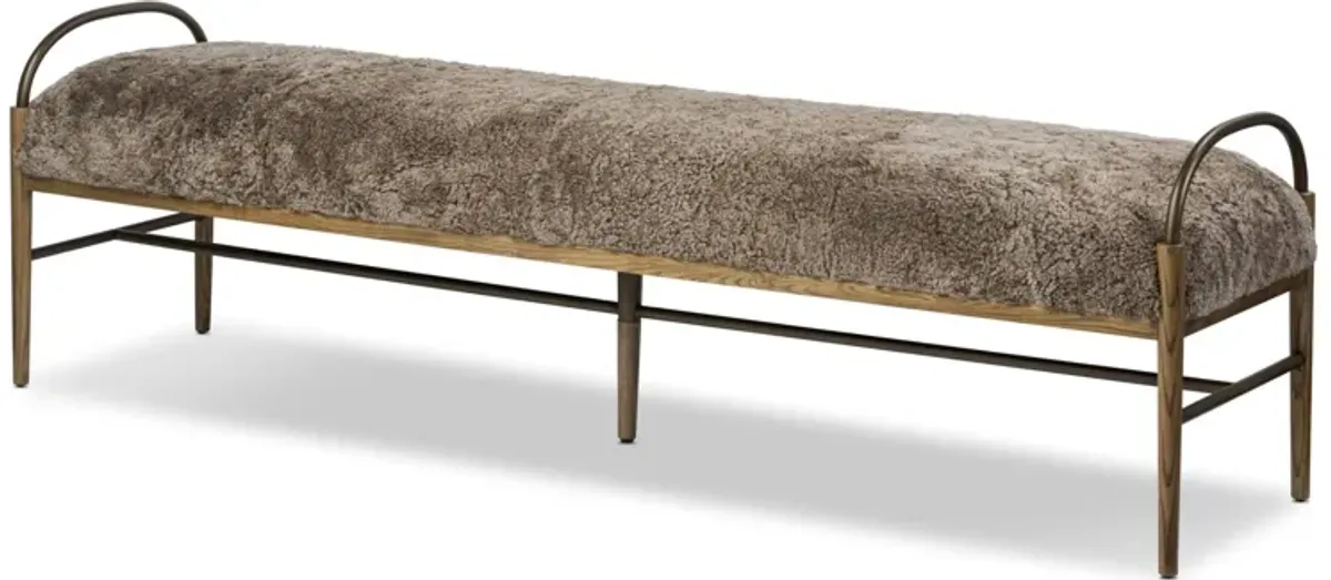 Demi Taupe Shearling Bench