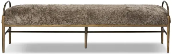 Demi Taupe Shearling Bench