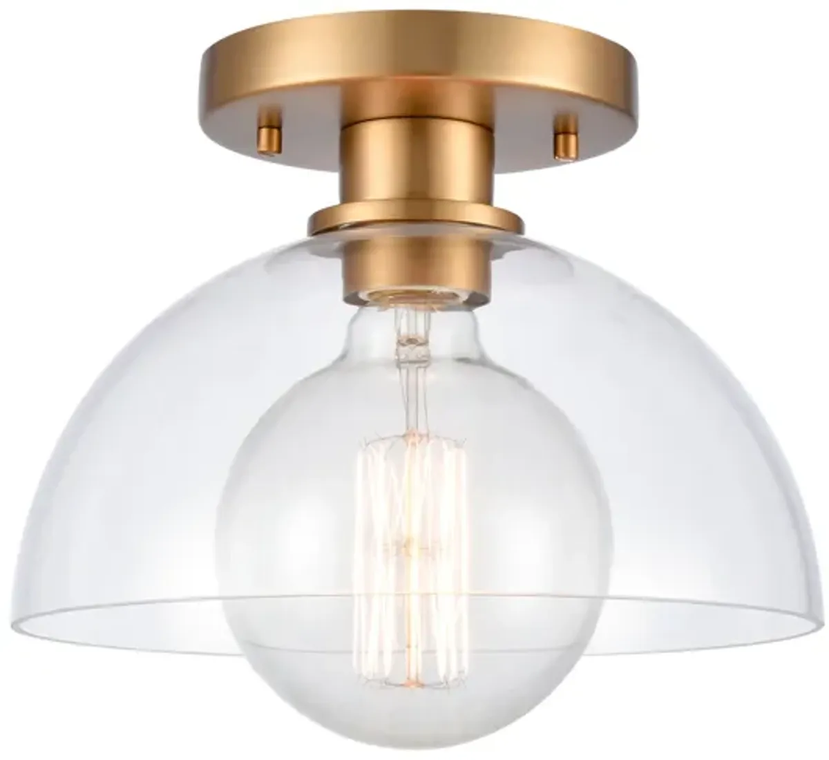 Julian 10'' Wide Gold 1-Light Semi Flush Mount