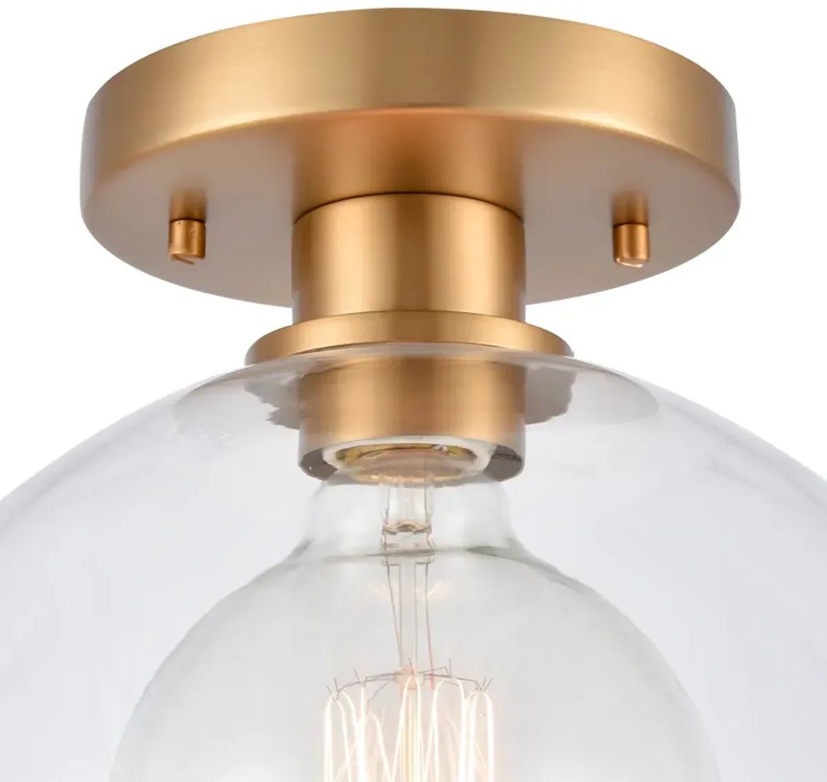 Julian 10'' Wide Gold 1-Light Semi Flush Mount