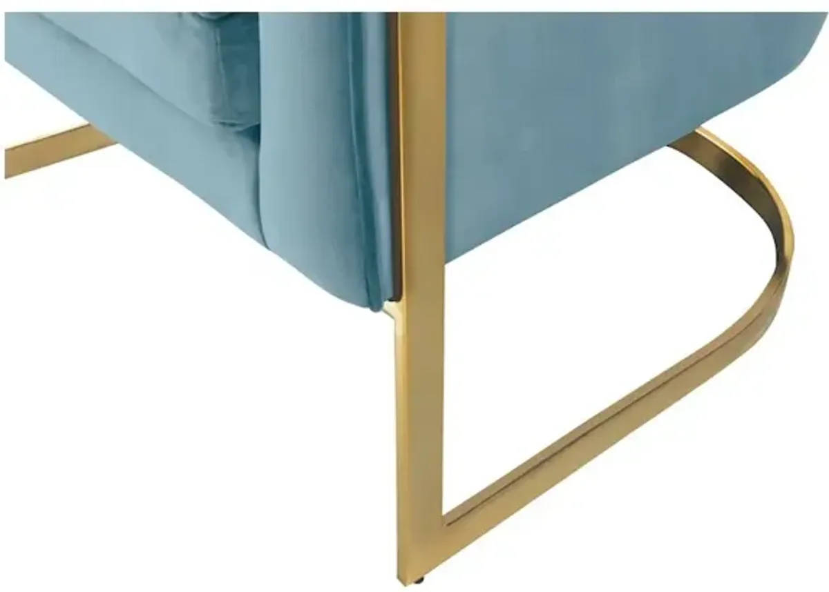 Meridian Furniture Carter Aqua Velvet Accent Chair