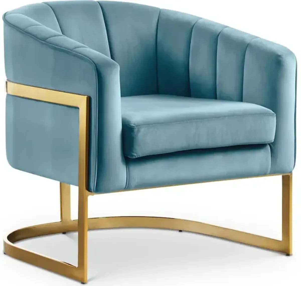 Meridian Furniture Carter Aqua Velvet Accent Chair