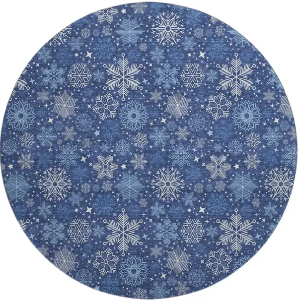Merry & Bright MY25 Navy 8' Round Rug