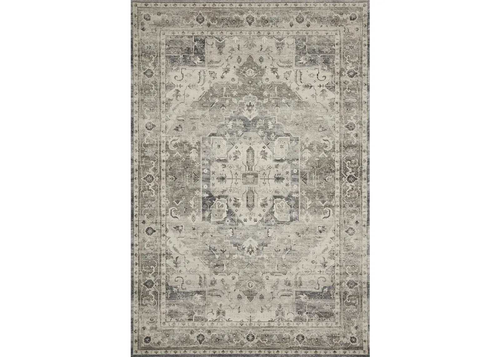 Hathaway HTH05 Steel/Ivory 3'6" x 5'6" Rug by Loloi II