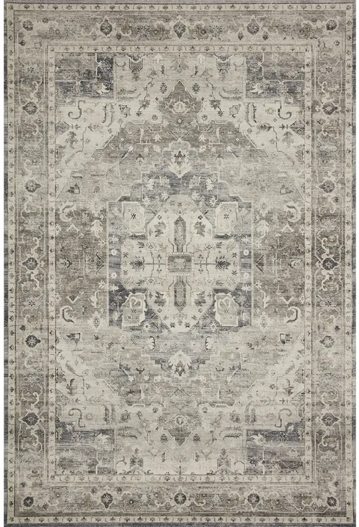 Hathaway HTH05 Steel/Ivory 3'6" x 5'6" Rug by Loloi II