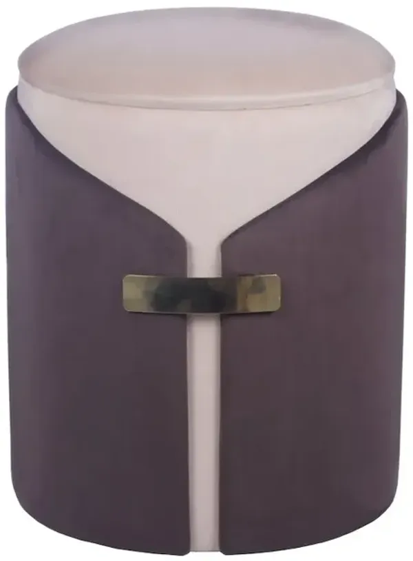 Two-Toned Ottoman with Storage or Vanity Stool, Brown