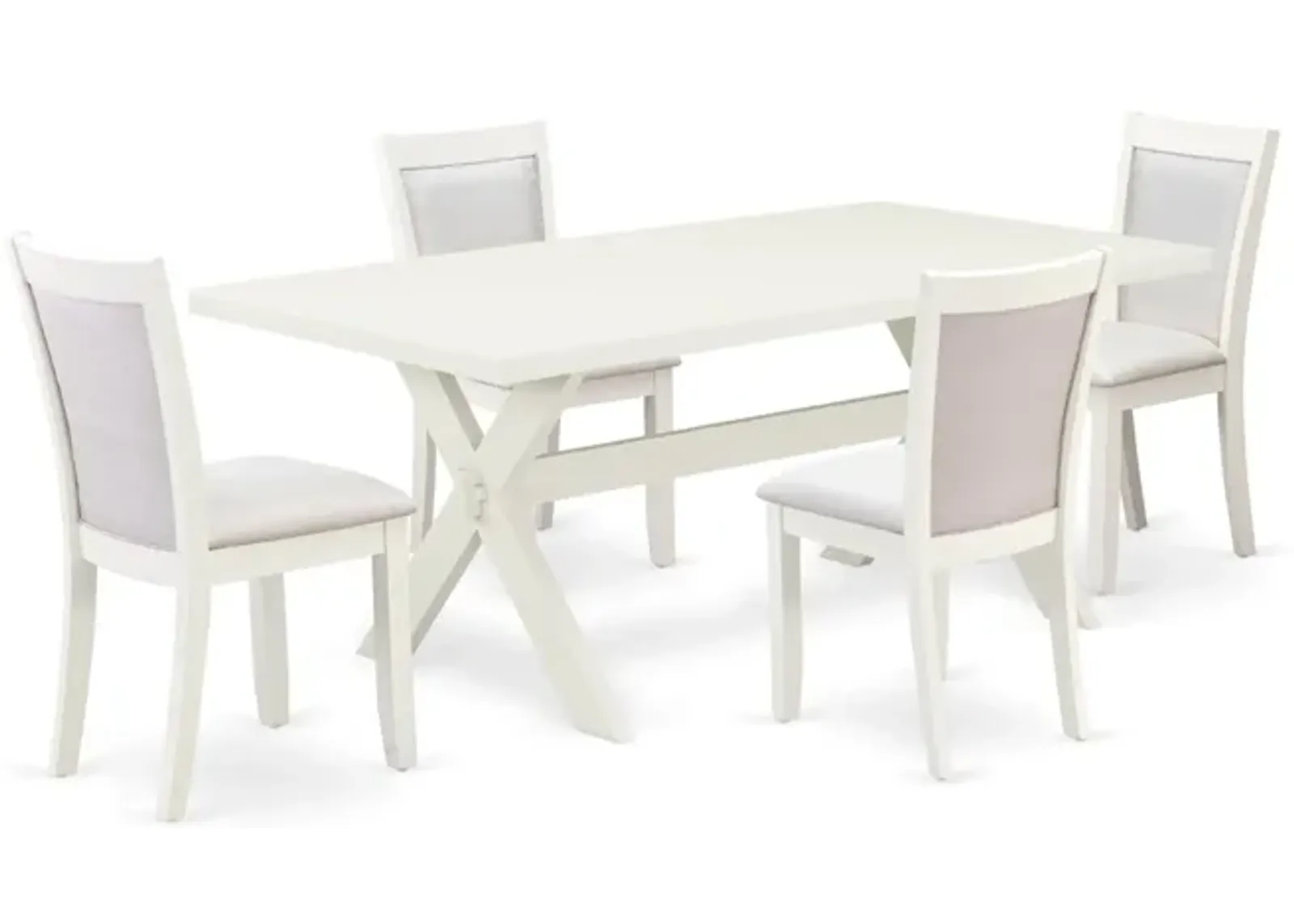 East West Furniture X027MZ001-5 5Pc Dining Set - Rectangular Table and 4 Parson Chairs - Multi-Color Color