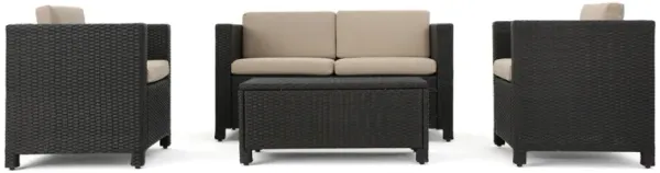 Merax 4 Pieces Outdoor Rattan  Sofa Set