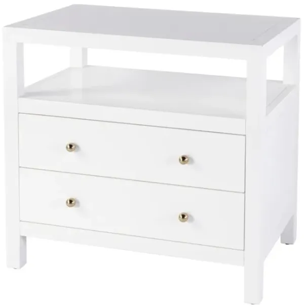 Butler Specialty Nora 2-Drawer Wide Nightstand, White