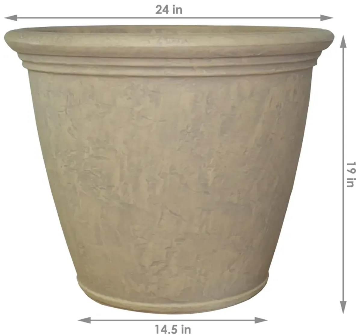 Sunnydaze 24 in Anjelica Unbreakable Polyresin Planter