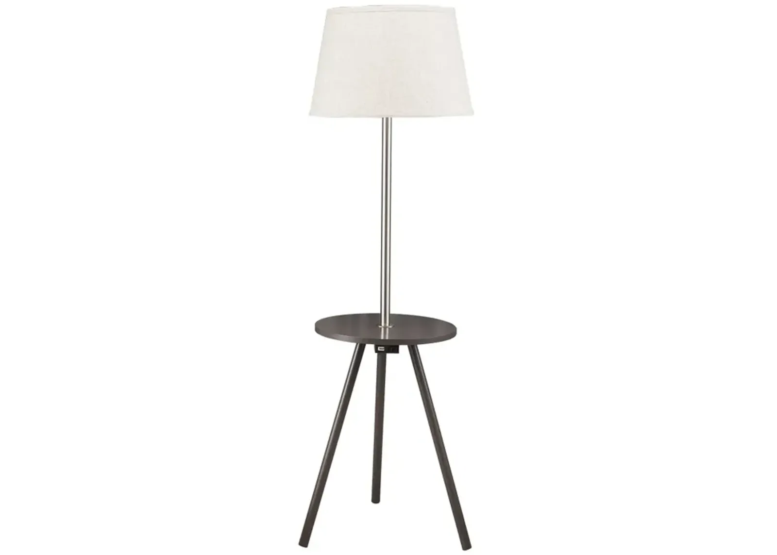 57" Round Sofa Side Table with Lamp And Power Station (1.56/9.9)