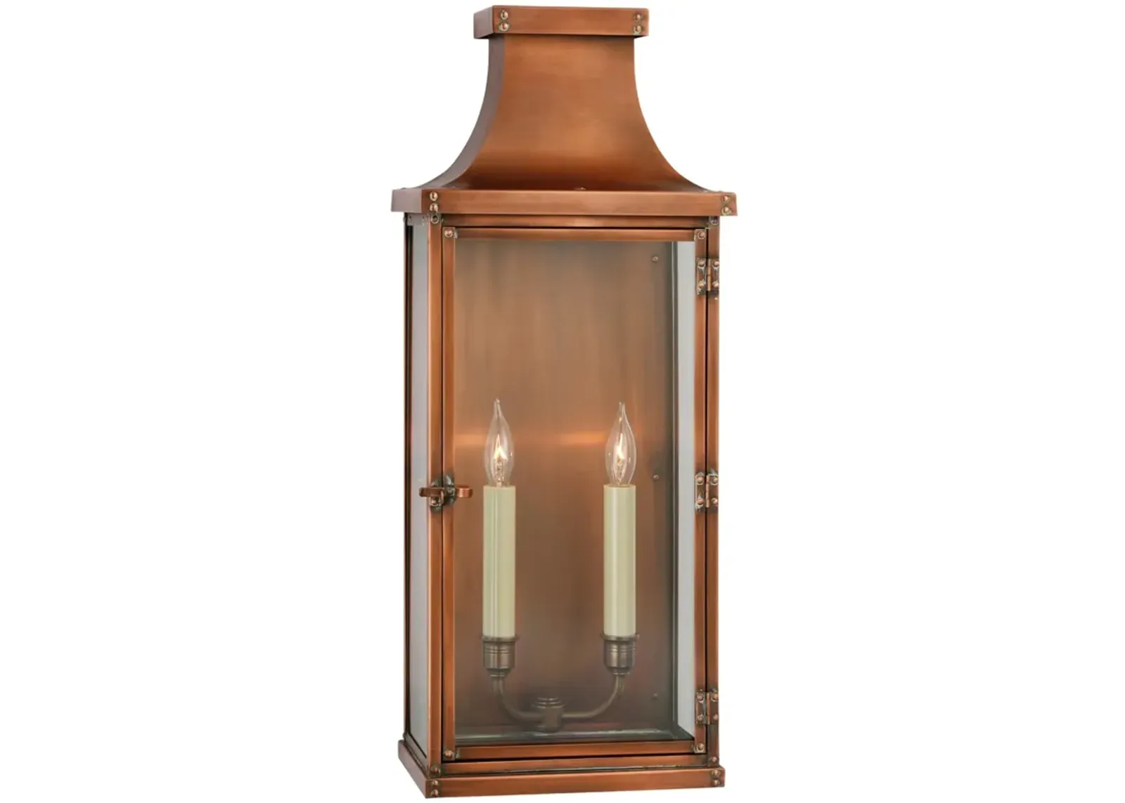 Bedford Wide Tall 3/4 Lantern in Natural Copper