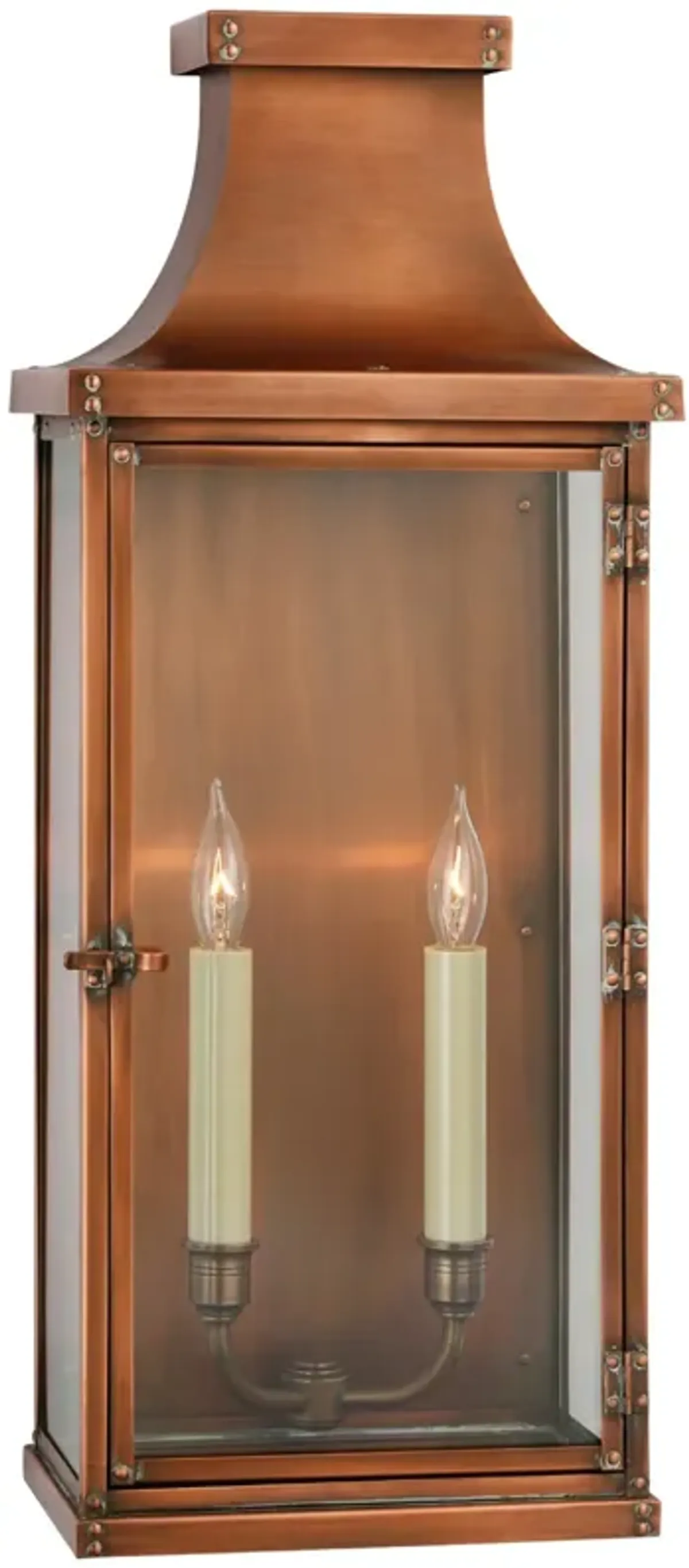 Bedford Wide Tall 3/4 Lantern in Natural Copper