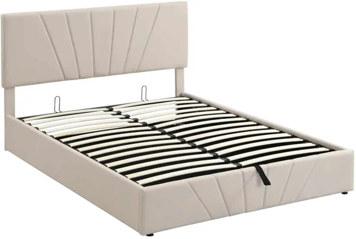 Merax Upholstered Platform Bed with Storage