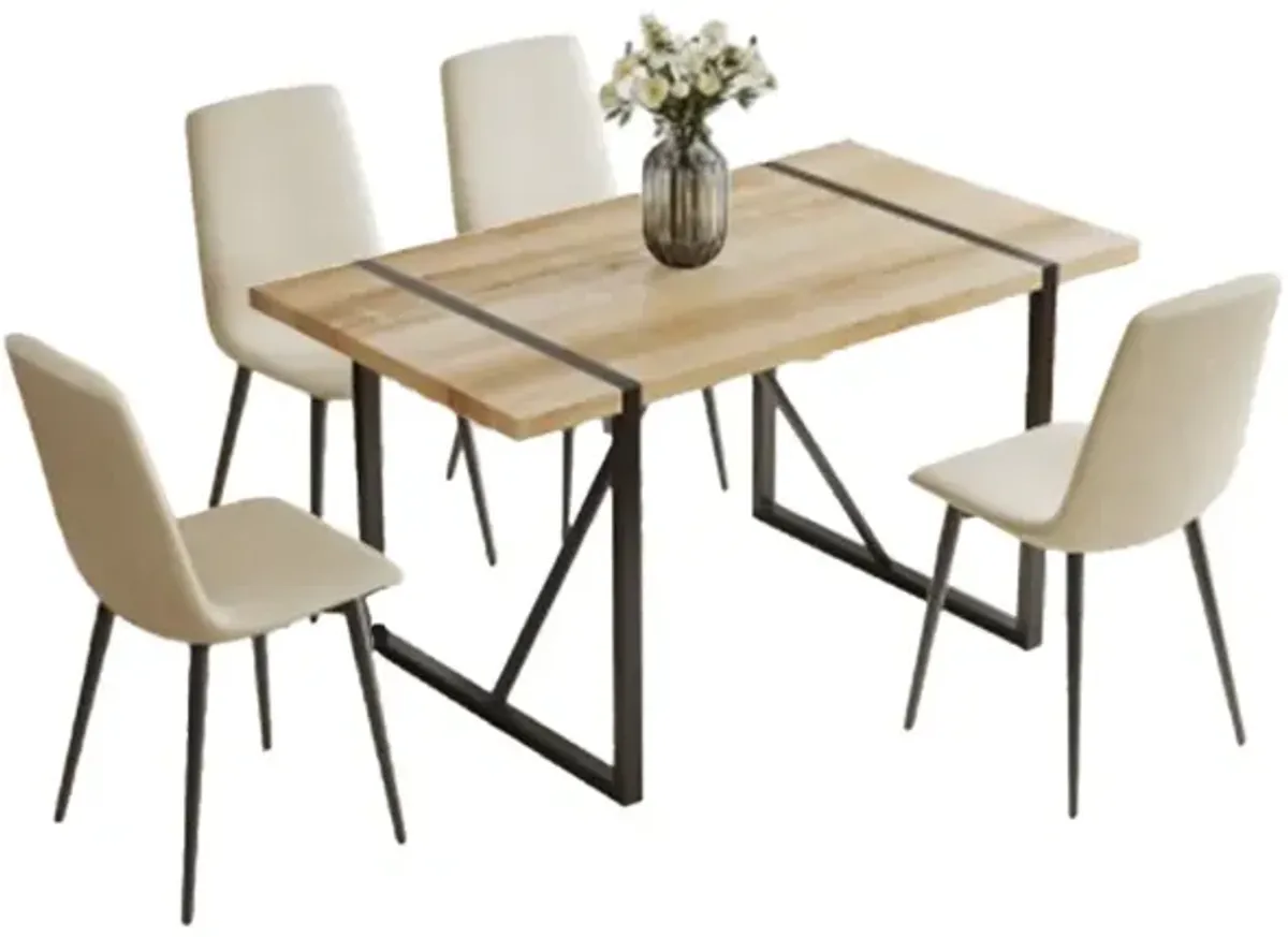 Merax Dining Table and 4 Dining Chairs Dining Set