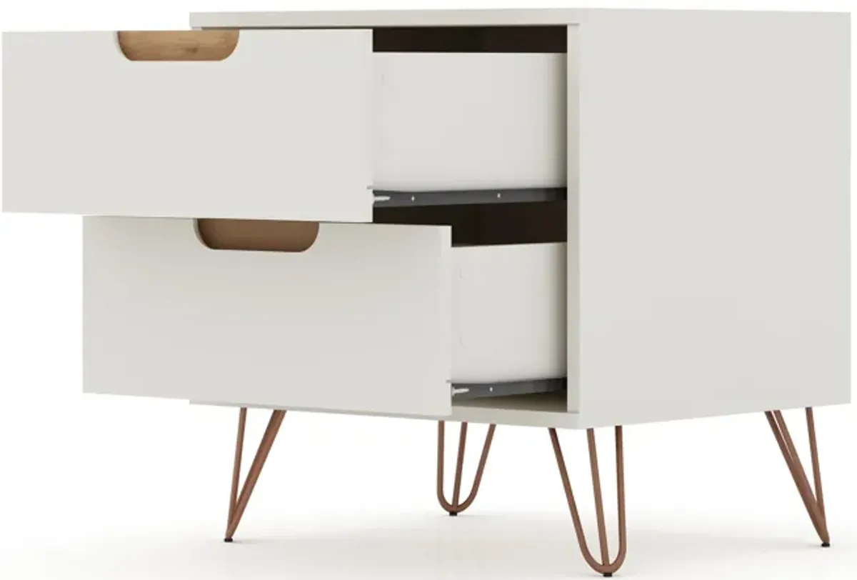 Rockefeller Beige 2-Drawer Nightstands (Set of 2)