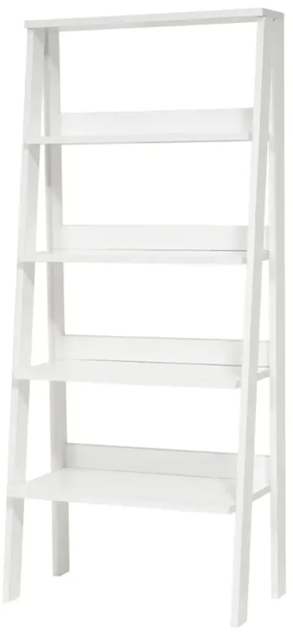 Furnish Home Store Otavio 5 Tier Modern Ladder Bookshelf Organizers, Wood Frame Bookshelf for Small Spaces in Your Living Rooms, Office Furniture Bookcase, White