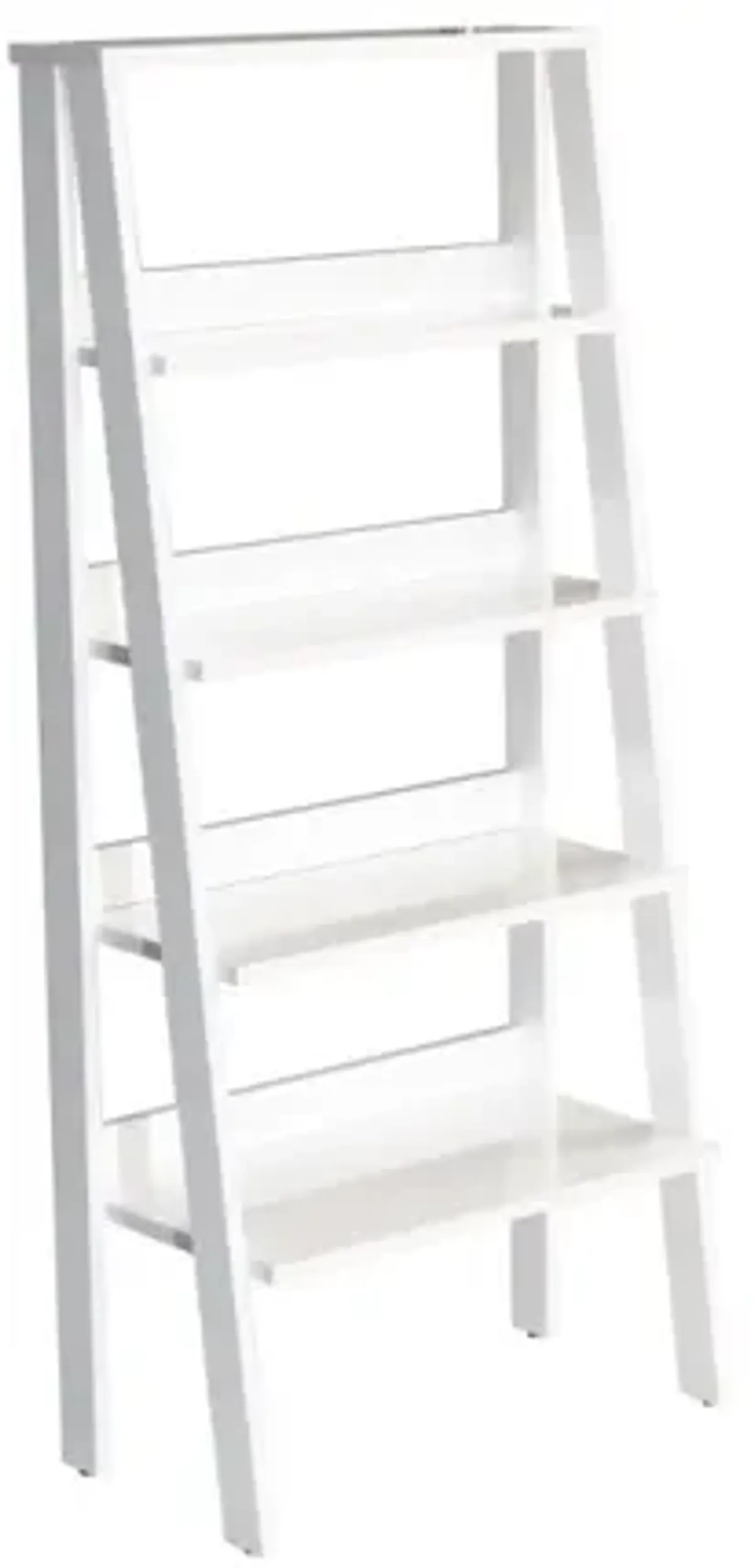 Furnish Home Store Otavio 5 Tier Modern Ladder Bookshelf Organizers, Wood Frame Bookshelf for Small Spaces in Your Living Rooms, Office Furniture Bookcase, White