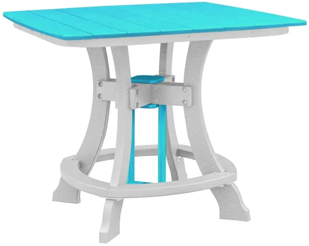 OS Home and Office Model 44S-C-ARW Counter Height Square Table in Aruba Blue with White Base