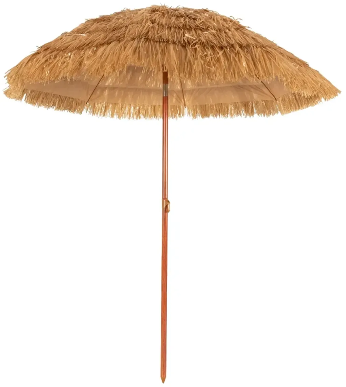 6.5 Feet Portable Thatched Tiki Beach Umbrella with Adjustable Tilt