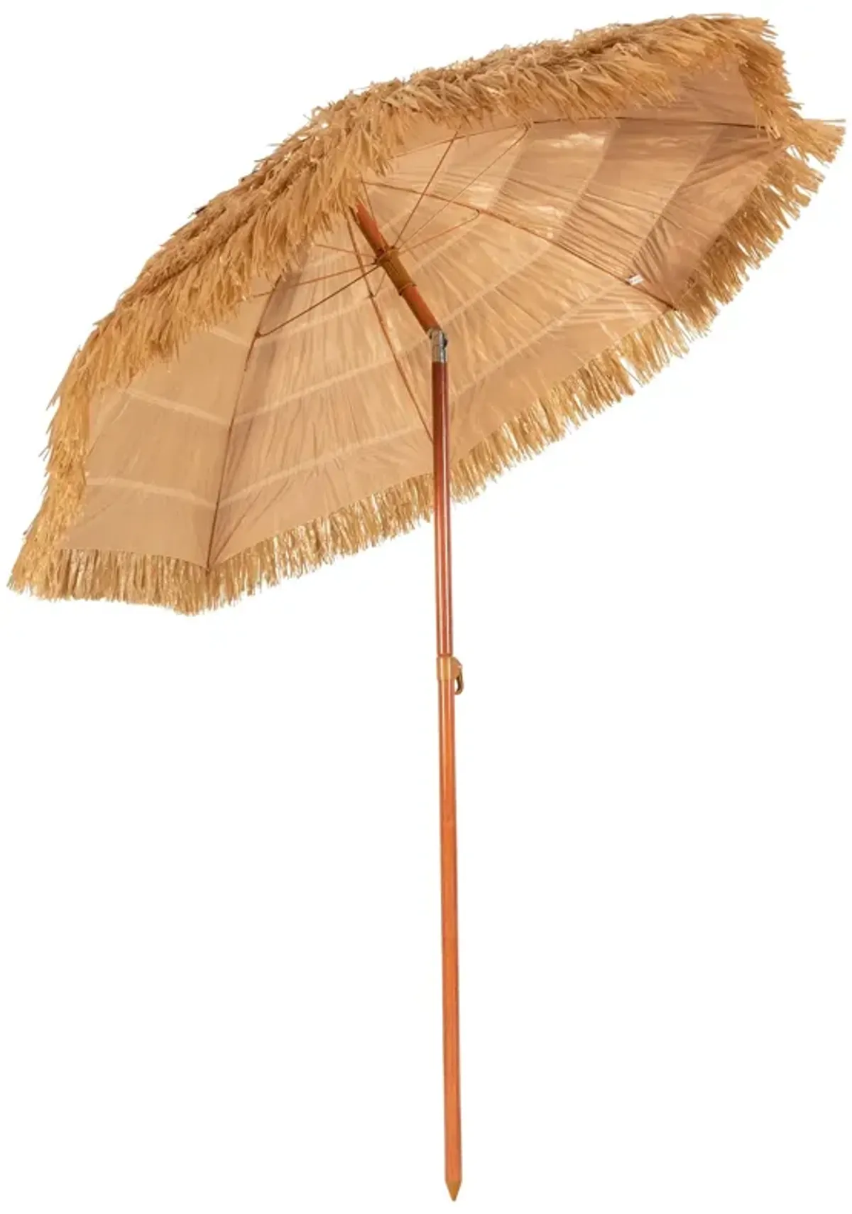 6.5 Feet Portable Thatched Tiki Beach Umbrella with Adjustable Tilt