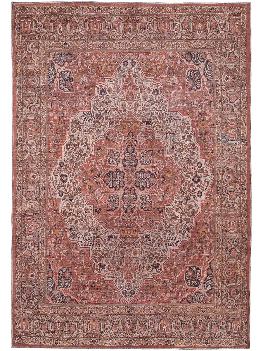 Rawlins 39HNF Red/Tan/Pink 2'7" x 8' Rug