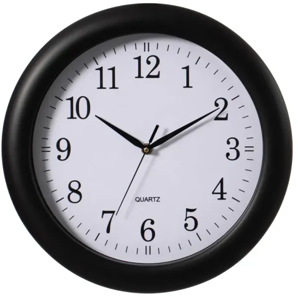 13.75 Inch Plastic Red Round Battery Operated Simple Modern Wall Clock - Office, Classroom, Living Room, Dining Room, Bedroom and Kitchen Wall Decor